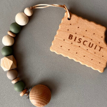 【送料無料】名入れできる　木製歯固めとシンプルなホルダーセット