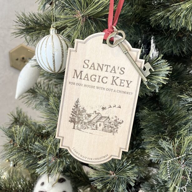 Santa's magic key / Christmas 2024　木製オーナメント